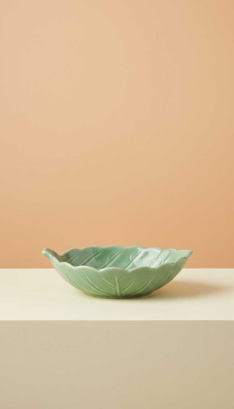 Mint Leaf Ceramic Food Bowl